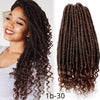 Crochet Braid Hair Curly Crochet Hair Goddess Faux Locs 16 Inch Synthetic Hair Extensions Ombre Braiding Hair Soft Natural