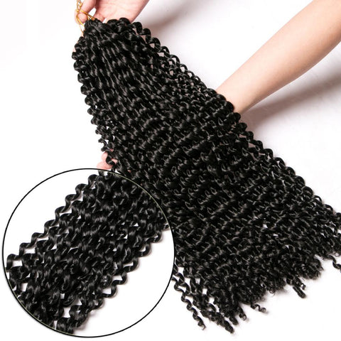 Qp hairCrochet Braid Synthetic Water Wave hair 18 inch Ombre Braiding Hair Extentions 22 strands/pcs bug,blonde,black braids