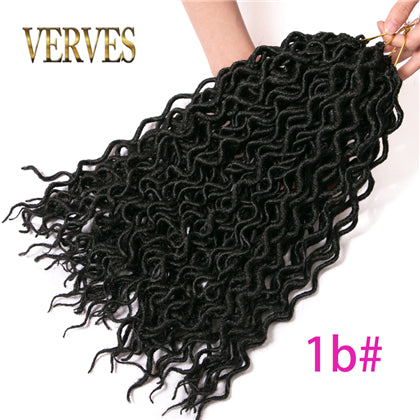Qp hairCrochet Braid hair Synthetic Faux Locs Curly Hair 16 inch 75g/pcs,24 Strands/Piece Braiding Hair Extensions Black Blonde