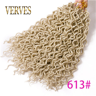 Qp hairCrochet Braid hair Synthetic Faux Locs Curly Hair 16 inch 75g/pcs,24 Strands/Piece Braiding Hair Extensions Black Blonde