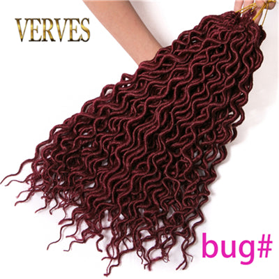 Qp hairCrochet Braid hair Synthetic Faux Locs Curly Hair 16 inch 75g/pcs,24 Strands/Piece Braiding Hair Extensions Black Blonde