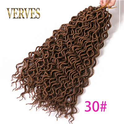 Qp hairCrochet Braid hair Synthetic Faux Locs Curly Hair 16 inch 75g/pcs,24 Strands/Piece Braiding Hair Extensions Black Blonde