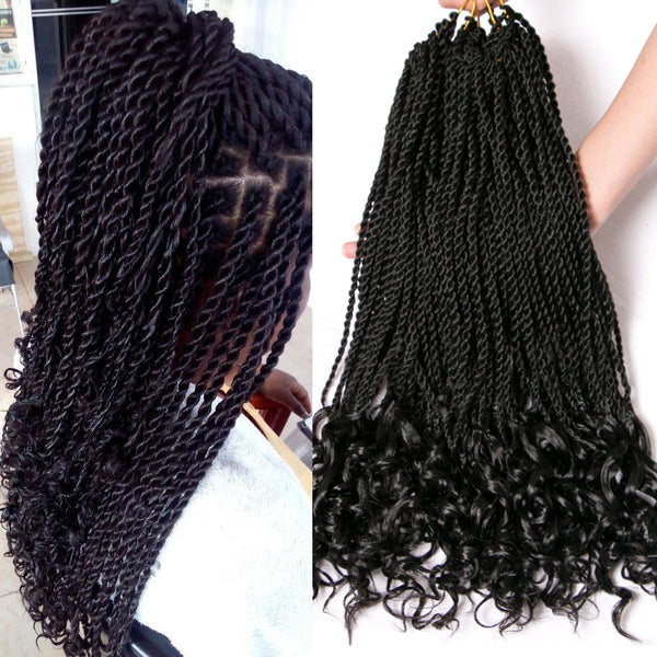 Qp hairCrochet Braids Hair Synthetic Senegalese Twist 18 inch 30 Roots/Pcs Braiding Hair Extentions For Women Ombre Color Light Grey