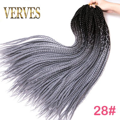 Qp hairCrochet Braids Synthetic 24 inch Box Braid 7 Pcs/lot 22 Roots/pcs Ombre Braiding Hair Extension Heat Fiber Bulk Braid Pink Blue