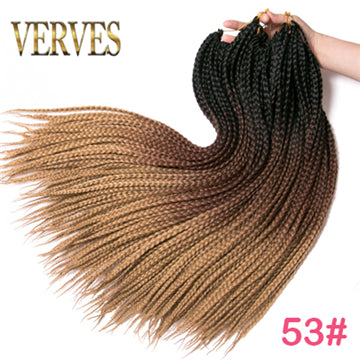 Qp hairCrochet Braids Synthetic 24 inch Box Braid 7 Pcs/lot 22 Roots/pcs Ombre Braiding Hair Extension Heat Fiber Bulk Braid Pink Blue