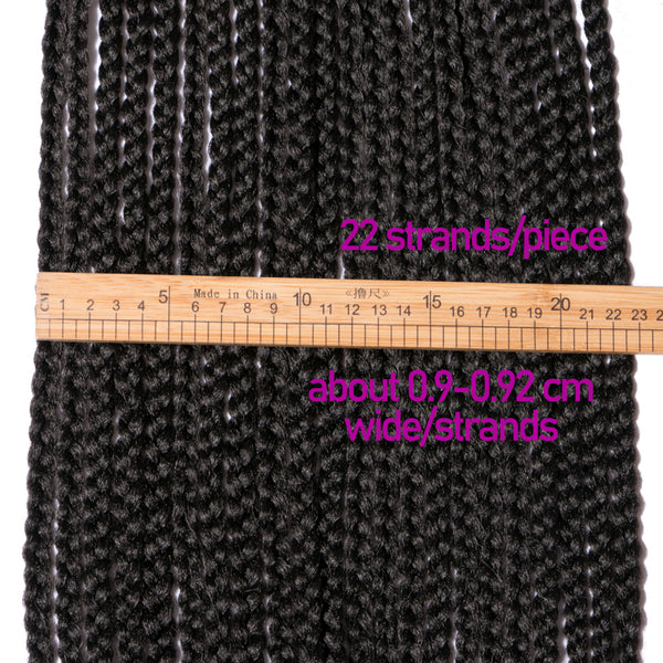 Qp hairCrochet Braids Synthetic 24 inch Box Braid 7 Pcs/lot 22 Roots/pcs Ombre Braiding Hair Extension Heat Fiber Bulk Braid Pink Blue