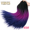 Qp hairCrochet Braids Synthetic 24 inch Box Braid 7 Pcs/lot 22 Roots/pcs Ombre Braiding Hair Extension Heat Fiber Bulk Braid Pink Blue