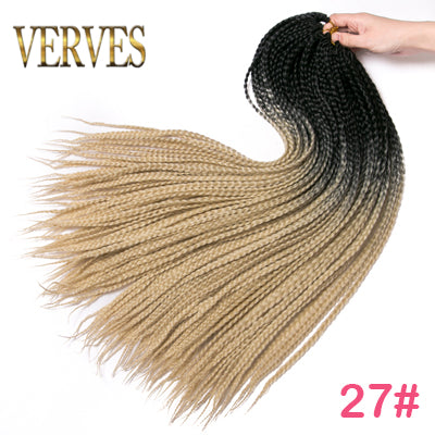 Qp hairCrochet Braids Synthetic 24 inch Box Braid 7 Pcs/lot 22 Roots/pcs Ombre Braiding Hair Extension Heat Fiber Bulk Braid Pink Blue
