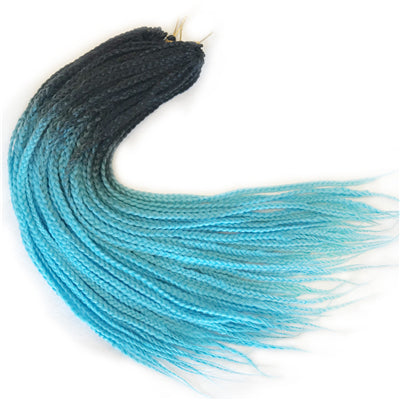 Qp hairCrochet Braids Synthetic 24 inch Box Braid 7 Pcs/lot 22 Roots/pcs Ombre Braiding Hair Extension Heat Fiber Bulk Braid Pink Blue