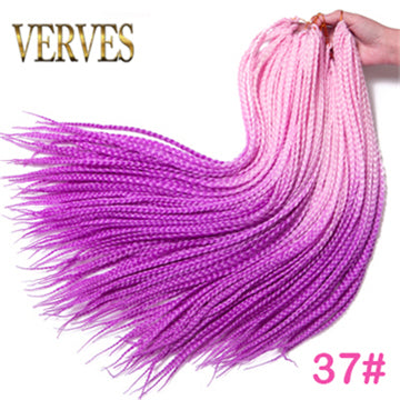 Qp hairCrochet Braids Synthetic 24 inch Box Braid 7 Pcs/lot 22 Roots/pcs Ombre Braiding Hair Extension Heat Fiber Bulk Braid Pink Blue