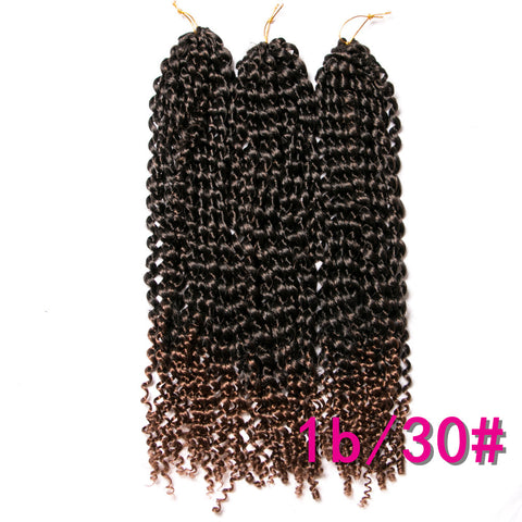 Qp hairCrochet Braids Synthetic Passion Curly Wave Hair 18 inch Ombre Braiding Hair Extentions 22 Strands/Pcs Curl Brown Blonde