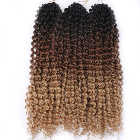 Qp hairCrochet Braids Synthetic Passion Curly Wave Hair 18 inch Ombre Braiding Hair Extentions 22 Strands/Pcs Curl Brown Blonde