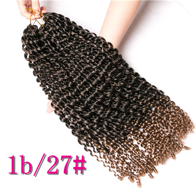 Qp hairCrochet Braids Synthetic Passion Curly Wave Hair 18 inch Ombre Braiding Hair Extentions 22 Strands/Pcs Curl Brown Blonde