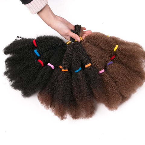Qp hairCulry Crochet Braids Hair Extensions Synthetic 12 Inch Ombre Braiding Hair Afro Kinky Bulk Twist Braids Black,Bug,Brown