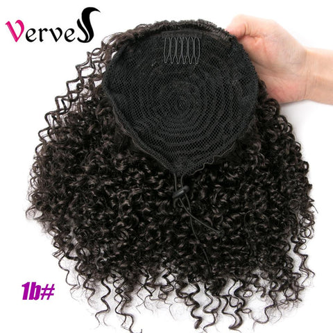 Qp hairCurly Synthetic Ponytail Hairpiece With Rubber Band Hair Ring Chignon 10 Inch Braid Ponytail Hair Extension with Clip-in Black