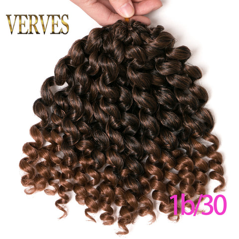 Qp hairCurly Twist Black Synthetic Crochet braids hair 75g/Pack 8 inch 20 Strands/pcs Ombre Braiding Hair Extention Twist