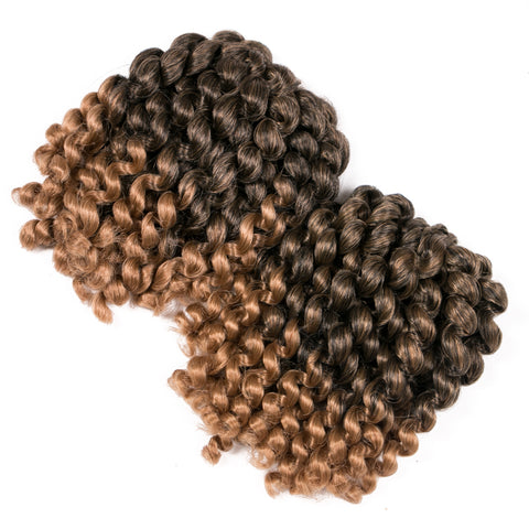 Qp hairCurly Twist Black Synthetic Crochet braids hair 75g/Pack 8 inch 20 Strands/pcs Ombre Braiding Hair Extention Twist