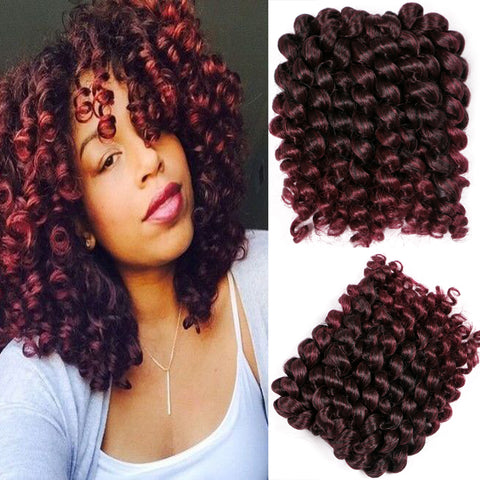 Qp hairCurly Twist Synthetic brown Black Jamaica Crochet Braids Hair 75g/Pack 8 Inch 20 Strands/pcs Ombre Braiding Hair Extention