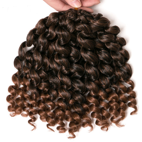 Qp hairCurly Twist Synthetic brown Black Jamaica Crochet Braids Hair 75g/Pack 8 Inch 20 Strands/pcs Ombre Braiding Hair Extention