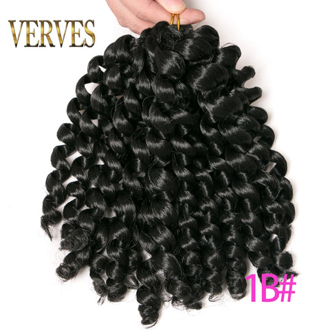Qp hairCurly Twist Synthetic brown Black Jamaica Crochet Braids Hair 75g/Pack 8 Inch 20 Strands/pcs Ombre Braiding Hair Extention