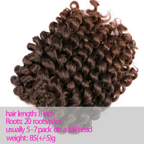 Qp hairCurly Twist Synthetic brown Black Jamaica Crochet Braids Hair 75g/Pack 8 Inch 20 Strands/pcs Ombre Braiding Hair Extention
