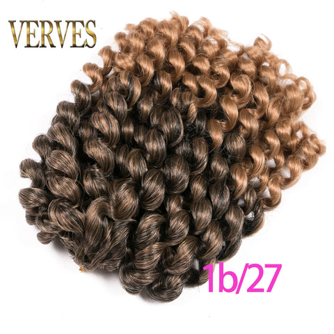 Qp hairCurly Twist Synthetic brown Black Jamaica Crochet Braids Hair 75g/Pack 8 Inch 20 Strands/pcs Ombre Braiding Hair Extention
