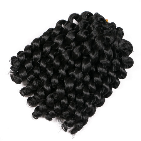 Qp hairCurly Twist Synthetic brown Black Jamaica Crochet Braids Hair 75g/Pack 8 Inch 20 Strands/pcs Ombre Braiding Hair Extention