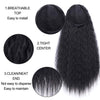 Doris Beauty Long Afro Kinky Curly Ponytail Extension 22 Inch Synthetic Drawstring Corn Hair Piece for Women Black Brown