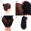 Doris Beauty Long Afro Kinky Curly Ponytail Extension 22 Inch Synthetic Drawstring Corn Hair Piece for Women Black Brown