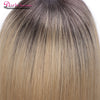 Doris Beauty Ombre Blonde Front Lace Wigs Short Straight Synthetic Wig for Women Middle Part Cosplay Blunt Cut Bob Wigs