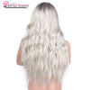 Doris Beauty Ombre Long Wavy Platinum Blonde Wig Synthetic Wigs for Women Cosplay Blond Color Glueless Hair