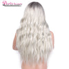 Doris Beauty Ombre Long Wavy Platinum Blonde Wig Synthetic Wigs for Women Cosplay Blond Color Glueless Hair