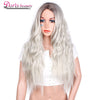 Doris Beauty Ombre Long Wavy Platinum Blonde Wig Synthetic Wigs for Women Cosplay Blond Color Glueless Hair