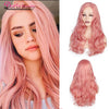 Doris Beauty Synthetic Long Wavy Wig Side Part Pink Hair for Women Black Pink Red Wave Ladies Natural Heat Resistant Fiber
