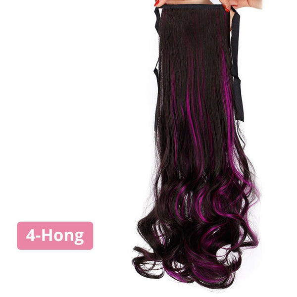 Doris beauty 22'' 26'' Ponytail Hairpiece Drawstring Long Straight Clip False Synthetic Hair Extensions Women Heat Resistant