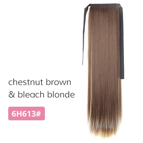 Doris beauty 22'' 26'' Ponytail Hairpiece Drawstring Long Straight Clip False Synthetic Hair Extensions Women Heat Resistant