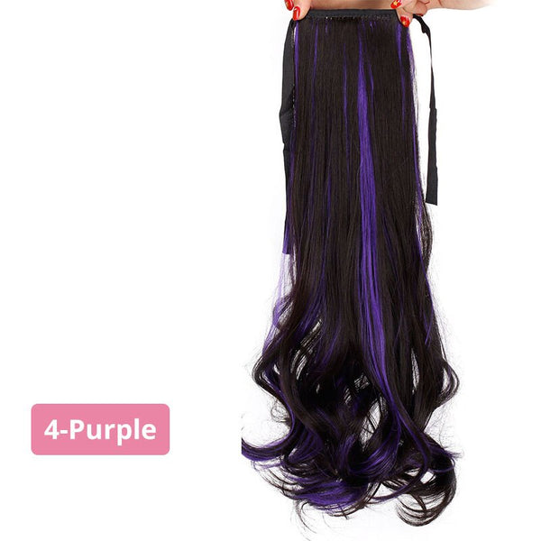 Doris beauty 22'' 26'' Ponytail Hairpiece Drawstring Long Straight Clip False Synthetic Hair Extensions Women Heat Resistant