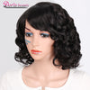 Doris beauty Black Synthetic Short Wigs for Women with Bangs Wavy Short Wig Heat Resistant Fiber Red Cosplay