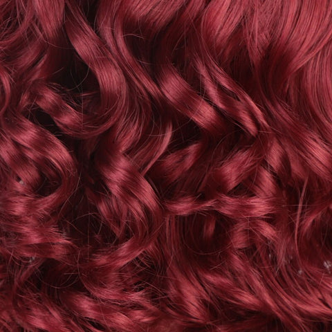 Doris beauty Black Synthetic Short Wigs for Women with Bangs Wavy Short Wig Heat Resistant Fiber Red Cosplay