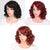 Doris beauty Black Synthetic Short Wigs for Women with Bangs Wavy Short Wig Heat Resistant Fiber Red Cosplay
