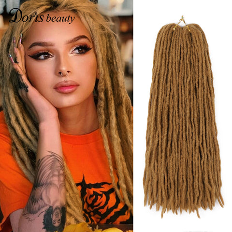Doris beauty Dreadlocks Crochet Twist Braiding Hair Pieces Synthetic Fiber Dreadlocks Natural Blond Hair Extensions For Women