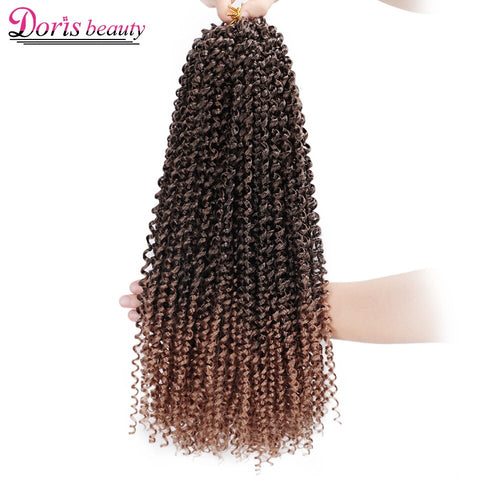 Doris beauty Ombre 18inch Passion Twist Crochet Hair Crochet Braiding Hair Extension Synthetic Bohemian Braid Black Hair