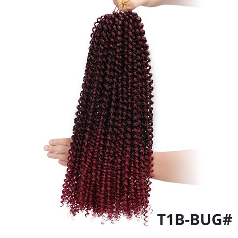 Doris beauty Ombre 18inch Passion Twist Crochet Hair Crochet Braiding Hair Extension Synthetic Bohemian Braid Black Hair