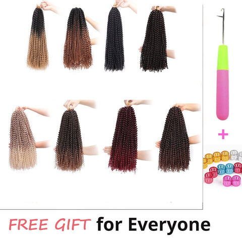 Doris beauty Ombre 18inch Passion Twist Crochet Hair Crochet Braiding Hair Extension Synthetic Bohemian Braid Black Hair