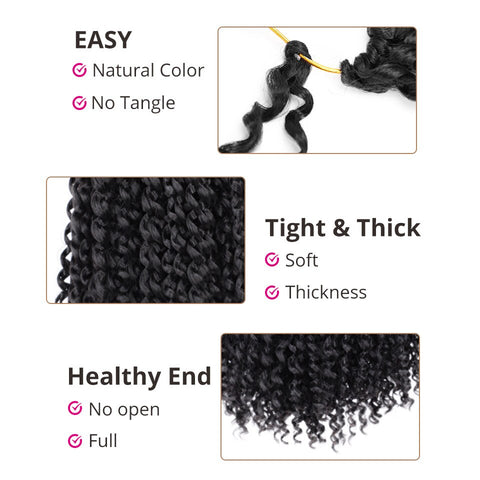 Doris beauty Ombre 18inch Passion Twist Crochet Hair Crochet Braiding Hair Extension Synthetic Bohemian Braid Black Hair