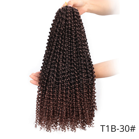 Doris beauty Ombre 18inch Passion Twist Crochet Hair Crochet Braiding Hair Extension Synthetic Bohemian Braid Black Hair