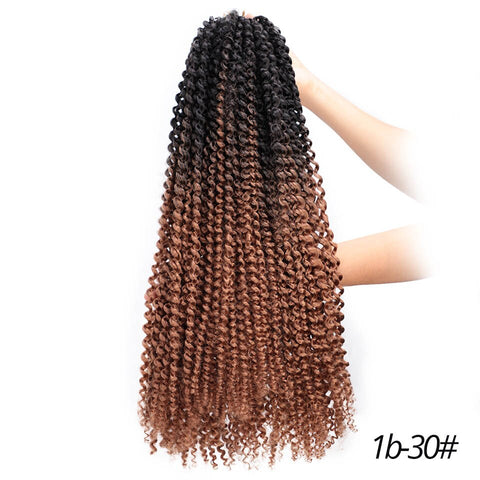 Doris beauty Ombre 18inch Passion Twist Crochet Hair Crochet Braiding Hair Extension Synthetic Bohemian Braid Black Hair