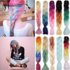 Doris beauty Ombre Jumbo Braids Synthetic Braiding Hair Crochet Braid 100g 24inch Hair Extension Pink Blue Green for Women