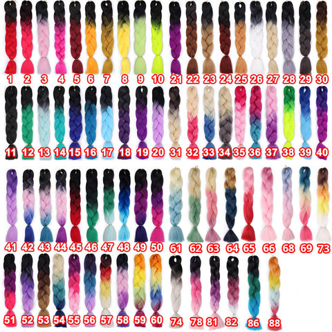 Doris beauty Ombre Jumbo Braids Synthetic Braiding Hair Crochet Braid 100g 24inch Hair Extension Pink Blue Green for Women