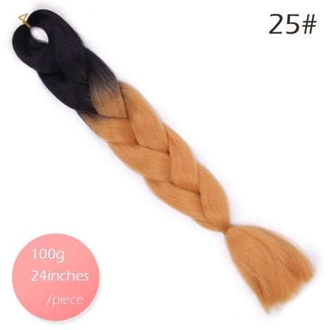 Doris beauty Ombre Jumbo Braids Synthetic Braiding Hair Crochet Braid 100g 24inch Hair Extension Pink Blue Green for Women